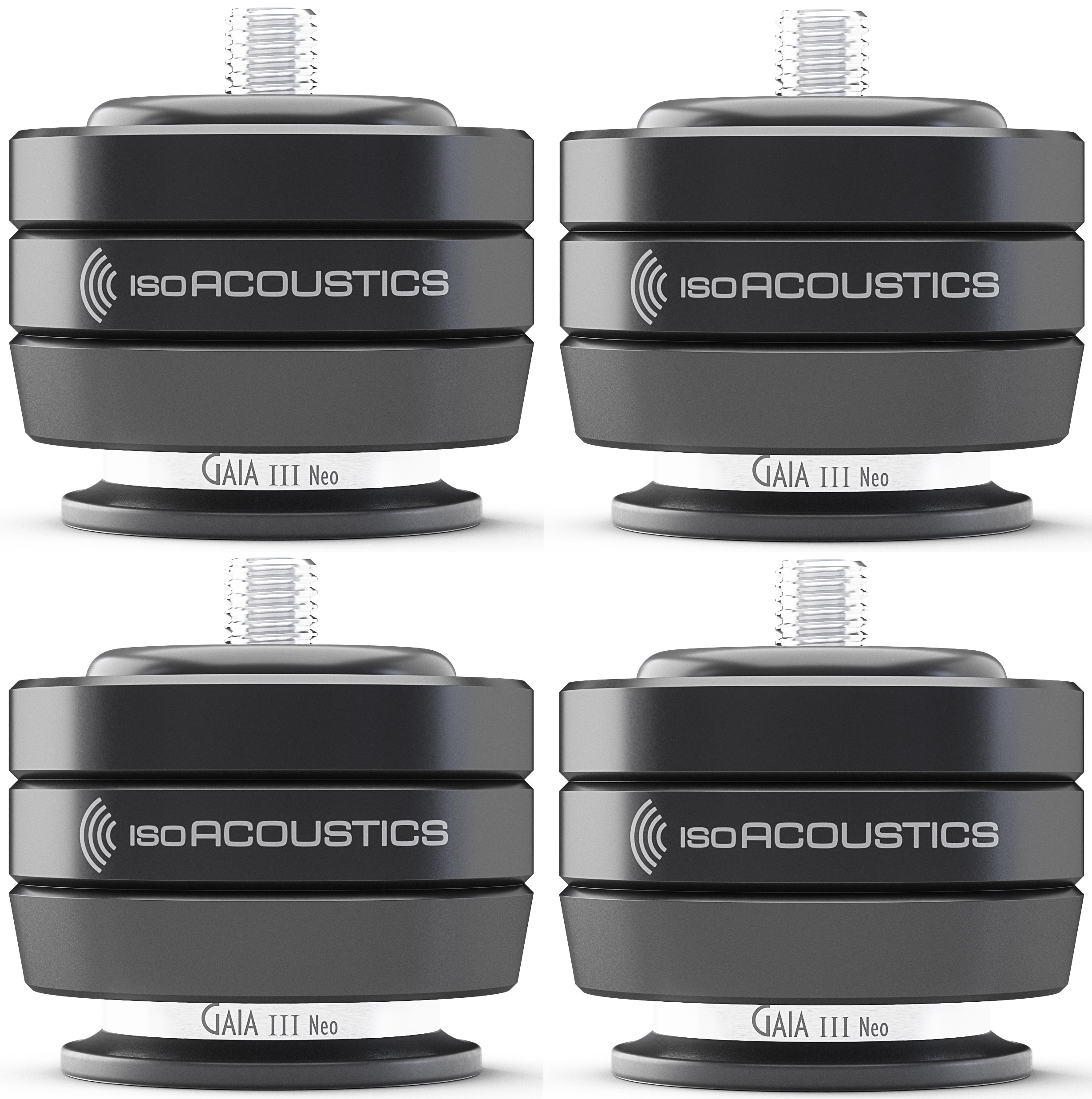 IsoAcoustics GAIA III Neo Speaker Isolation Feet/Stands (Black, 4-Pack)